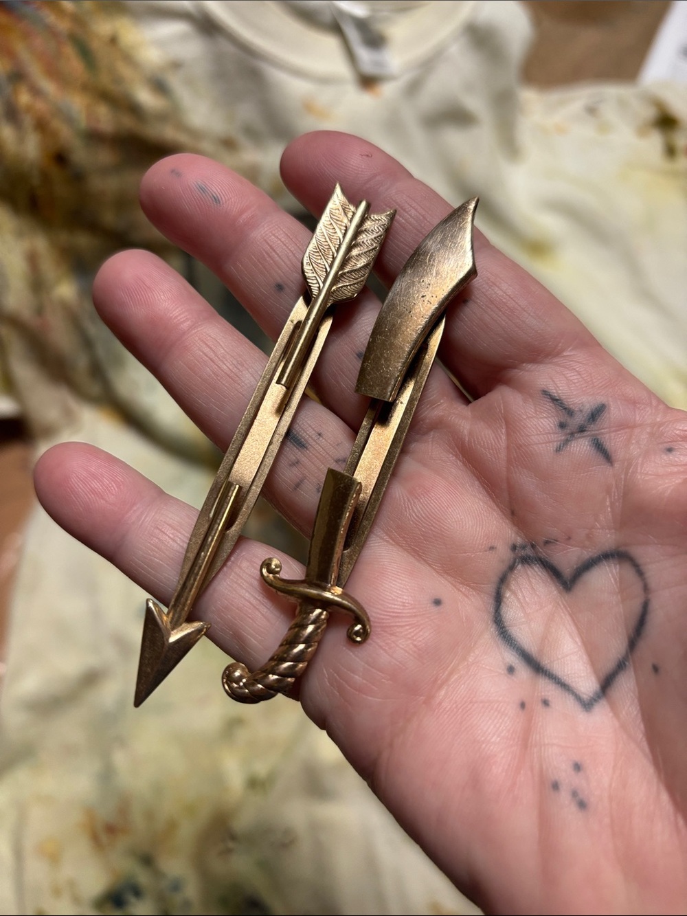 Vintage Sword and Arrow tie bars Men Accessories